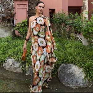 Zara ZW collection asymmetric floral print dress